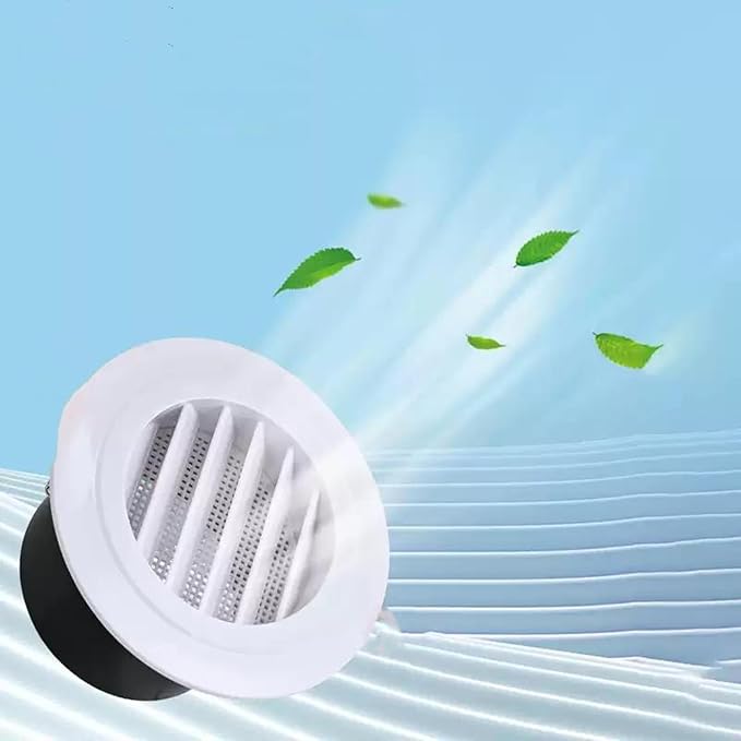 8 Pack Round Air Vent, 4 Inch ABS Louver Vent Cover with Built-in Fly Screen Mesh, Air Soffit Vent Ceiling Louver Grille
