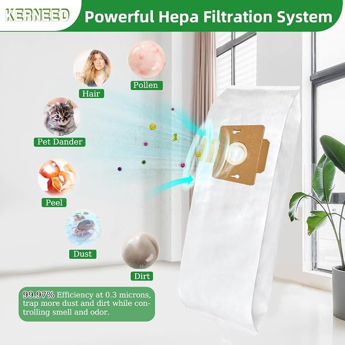 8 Pack Type F HEPA Vacuum Bags for Supralite R10E, Rsl1, Rsl1a, Ral1ac, Rsl2, Rsl3, Rsl3c, Rsl4, Rsl5, Rsl5c &