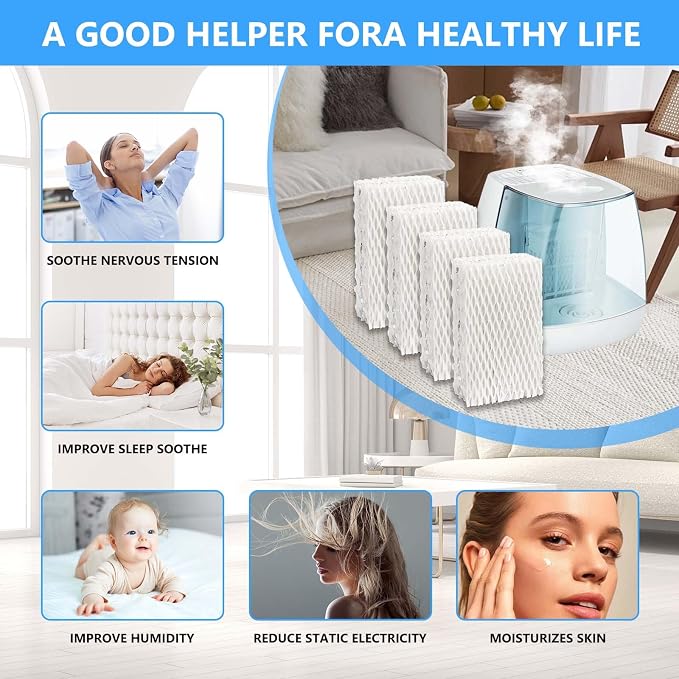 8 Pack Wf813 Eqwf813 Humidifier Filters Compatible with Equate Eqwf813 Eq-2119-Ul Relion RCM-832 RCM-832N ProCare PCCM-832N