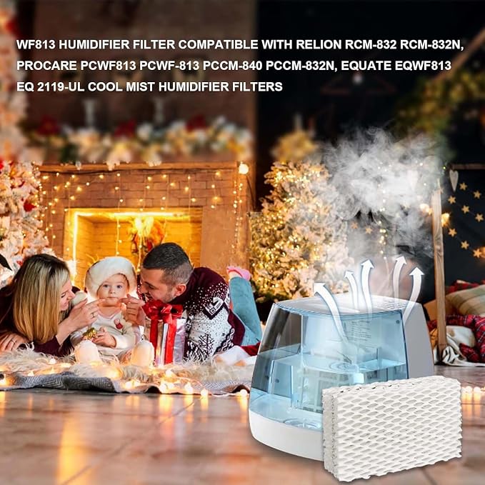 8 Pack Wf813 Eqwf813 Humidifier Filters Compatible with Equate Eqwf813 Eq-2119-Ul Relion RCM-832 RCM-832N ProCare PCCM-832N