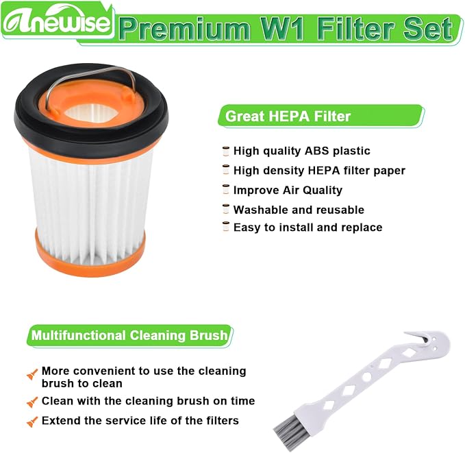 8 Pack WV201 Fiter Replacement for Shark Wandvac Handheld Cordless Vacuum WV200, WV251, WV250, WV205, WV221, WV201, WV203