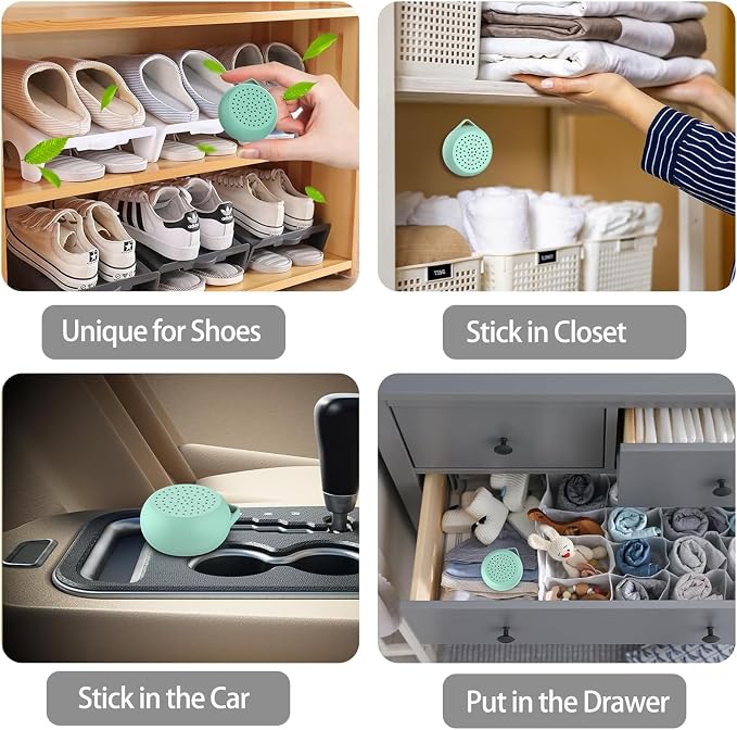 8 Packk Compact Fragrance-Free Odor Eliminator - Closet Freshener, Shoe Cabinet Deodorizer, Shoe Deodorizer, Refrigerator