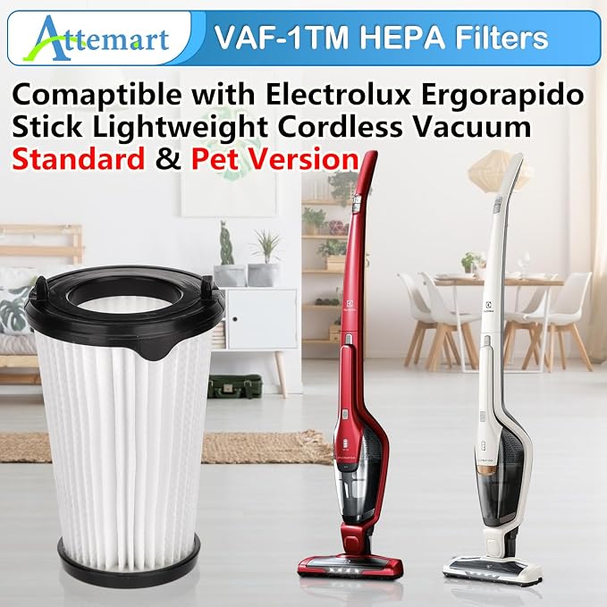 8 Pcs VAF-1TM Filter Replacement Compatible with Ergorapido Stick Vacuum EHVS2510AW VS3510AR Standard & Pet