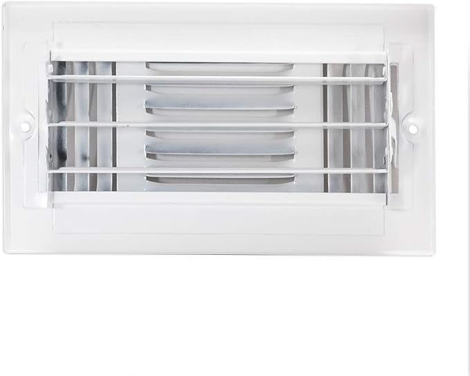 8 x 4 Inch Three-Way Ventilation Steel Sidewall/Ceiling Register, Steel Duct Opening, 61658, alternate product view 2