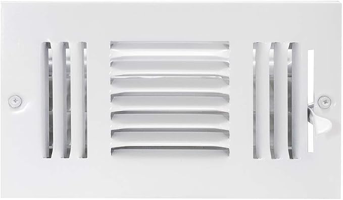 8 x 4 Inch Three-Way Ventilation Steel Sidewall/Ceiling Register, Steel Duct Opening, 61658, alternate product view 4