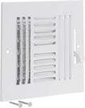 8 x 8 Inch (Duct Opening) Air Vent Cover for Wall or Ceiling, Four-Way Ventilation Register, Solid Steel HVAC