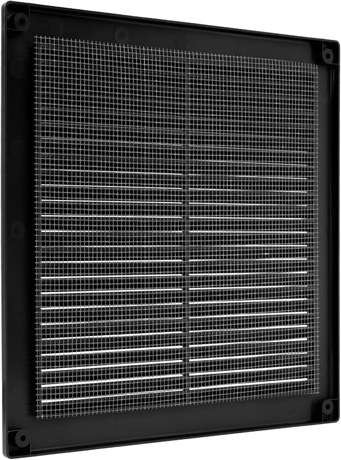 8" x 8" Inch (Opening Dimensions) - Pack of 50 - Plastic Black Soffit Vent Cover - Flat Square Air Vent Grille, alternate