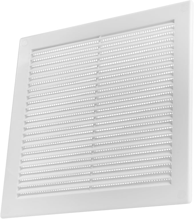 8" x 8" Inch (Opening Dimensions) - Pack of 50 - Plastic White Soffit Vent Cover - Flat Square Air Vent Grille, alternate