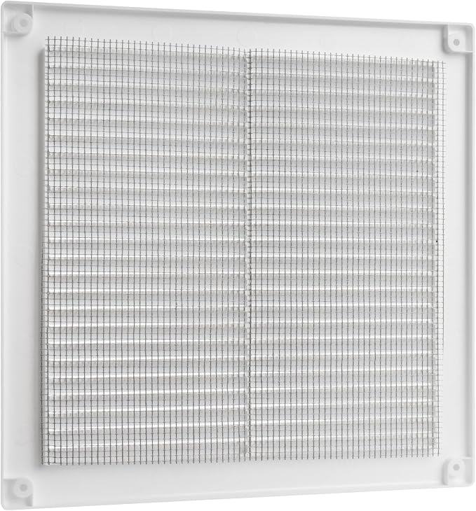 8" x 8" Inch (Opening Dimensions) - Pack of 50 - Plastic White Soffit Vent Cover - Flat Square Air Vent Grille, alternate