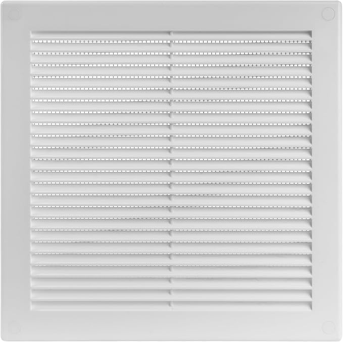 8" x 8" Inch (Opening Dimensions) - Pack of 50 - Plastic White Soffit Vent Cover - Flat Square Air Vent Grille, alternate
