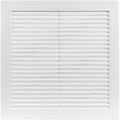 8'' x 8'' Inch Opening Measurement / White Square Vent External Grille with Protective Mesh - Lightweight Plastic Register /