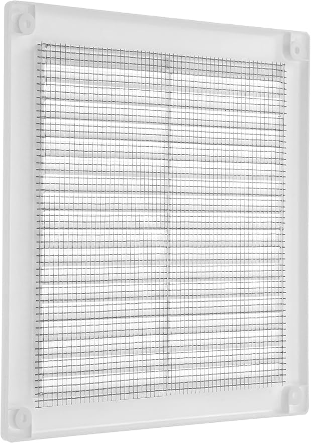 8'' x 8'' Inch White Soffit Vent Cover - Pack of 100 - Flat Square Air Vent Louver - Grille Cover, alternate product view 8