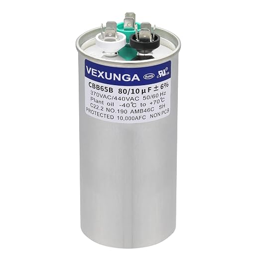 80/10 uF 80+10 MFD 370VAC or 440VAC Dual Run Start Round A/C Capacitor CBB65 CBB65B Air Conditioner Capacitors