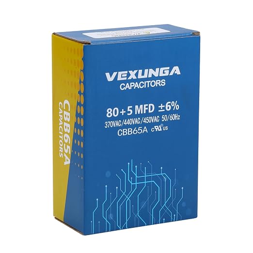 80/5 uF 80+5 MFD 370V 440V 450V Oval Dual Run Start AC Capacitor 80 5 uF 370 440 450 Volt VAC CBB65 Air, alternate view 6