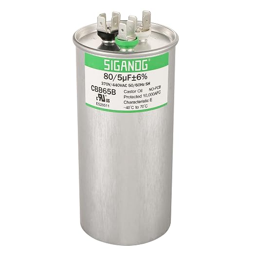 80/5 uF 80+5 MFD 370V or 440V CBB65 Dual Run Start Round Capacitor 80 5 uF MFD 370 440 Volt VAC for Condenser