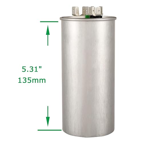 80/5 uF 80+5 MFD 370V or 440V CBB65 Dual Run Start Round Capacitor 80 5 uF MFD 370 440 Volt VAC for Condenser, alternate view