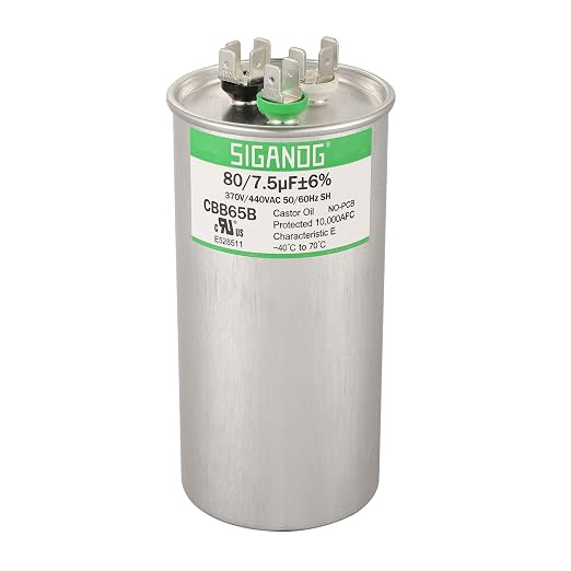 80/7.5 uF 80+7.5 MFD 370V or 440V CBB65 Dual Run Start Round Capacitor 80 7.5 uF MFD 370 440 Volt VAC for