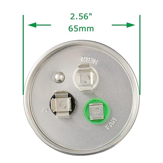 80/7.5 uF 80+7.5 MFD 370V or 440V CBB65 Dual Run Start Round Capacitor 80 7.5 uF MFD 370 440 Volt VAC for, alternate view 2