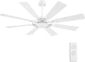 80 Inch Ceiling Fan with Lights and 3 Downrods, 8 Plywood Blades, 6-Speed Noiseless Reversible DC Motor, 3CCT, Windmill