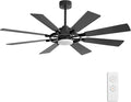 80 Inch Ceiling Fan with Lights and 3 Downrods, 8 Plywood Blades, 6-Speed Noiseless Reversible DC Motor, 3CCT, Windmill