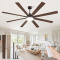 80 Inch Industrial Ceiling Fan, Indoor/Outdoor Ceiling Fans with Large LED Panel, Quiet Reversible DC Motor, 6-Speeds, 3CCT