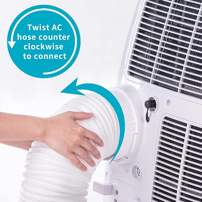 80" Length 5.9 Inch Diameter Portable Air Conditioner Hose, AC Exhaust Hose Anti-Clockwise Thread Air Conditioner Parts
