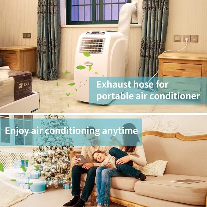 80" Length 5.9 Inch Diameter Portable Air Conditioner Hose, AC Exhaust Hose Anti-Clockwise Thread Air Conditioner Parts