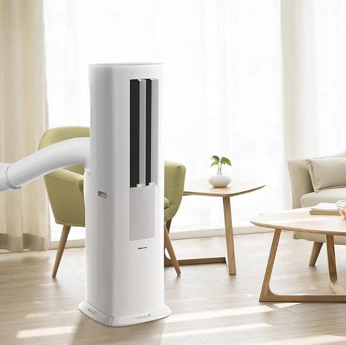 8000 BTU 350 Sq. Ft. with Inverter Compressor, Dual Hose Portable Tower Air Conditioner HIAP0825TWD, up to 350 Sq Ft., Wi‐Fi