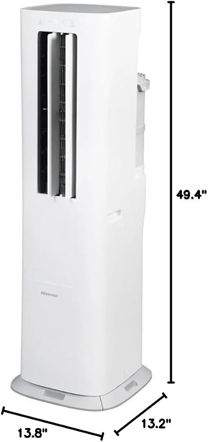 8000 BTU 350 Sq. Ft. with Inverter Compressor, Dual Hose Portable Tower Air Conditioner HIAP0825TWD, up to 350 Sq Ft., Wi‐Fi