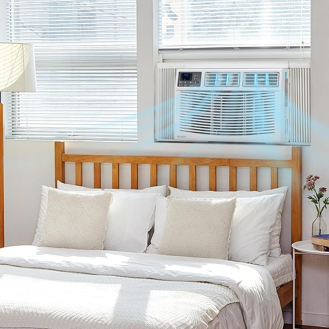 8000 BTU Air Conditioner Window Unit with Heat, 4-in-1 Window AC Unit Cooler, Heater, Dehumidifier & Fan with Timer