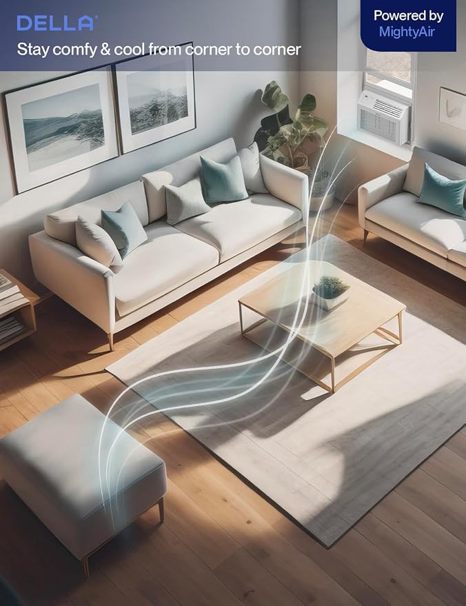 8000 BTU Energy Saving Window Air Conditioner, Work with Alexa, Cools Up to 350 Sq. Ft, GEO Location, AC Unit with WIFI Smart