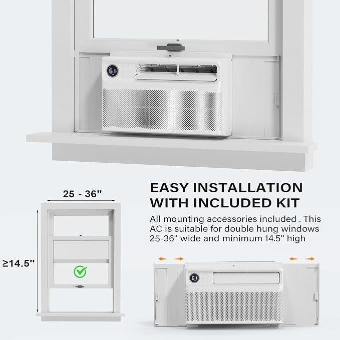 8000 BTU Inverter Window Air Conditioner with WiFi, Energy-Star Window AC Unit with Remote & App Control, alternate product