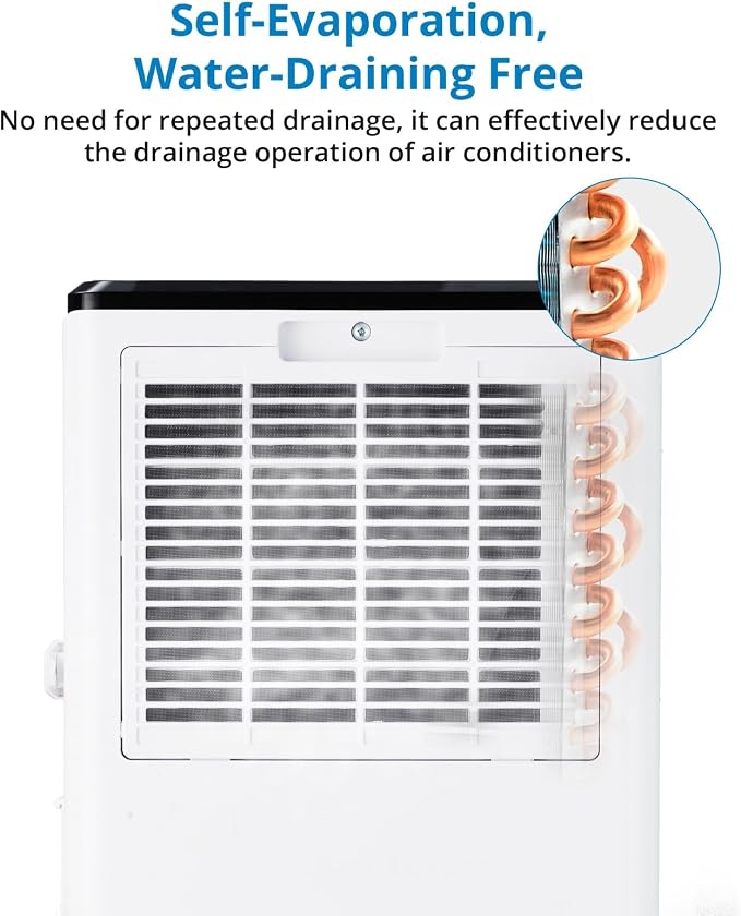 8000 BTU Portable Air Conditioner 3 in 1 Cooling Dehumidifier Fan for Rooms Up to 350 Sq ft, Quiet AC Unit with 24H Timer