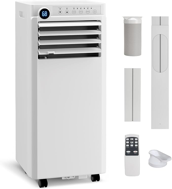 8000 BTU Portable Air Conditioner, 3-in-1 Portable AC for Rooms to 350 Sq. Ft. with Cooling, Dehumidifier & Fan Modes