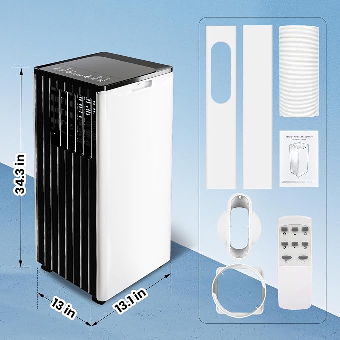 8000 BTU Portable Air Conditioner, 3-in-1 Small Room Air Conditioner for Bedroom, Cools Up to 400 Sq. ft., Freestanding AC