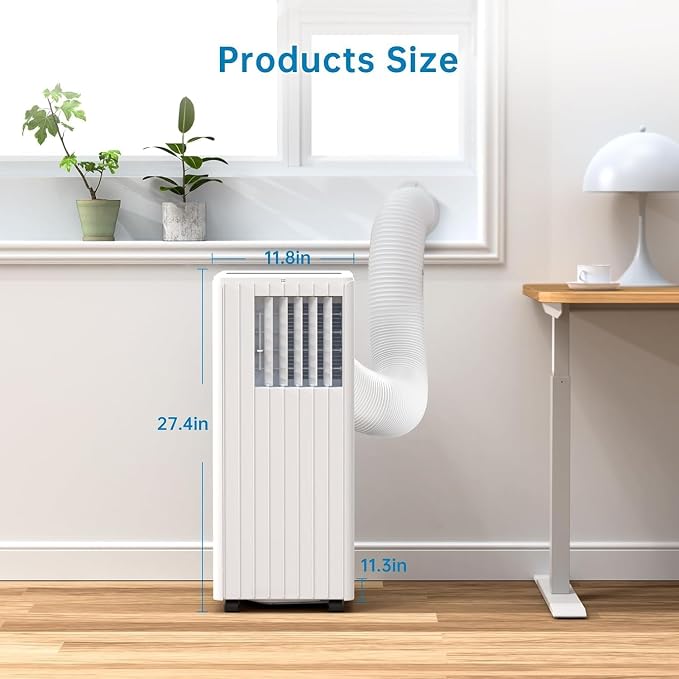8000 BTU Portable Air Conditioner, 4-In-1 Quiet Portable AC Unit Up to 350 Sq.Ft, Portable Ac With Cooling, Fan