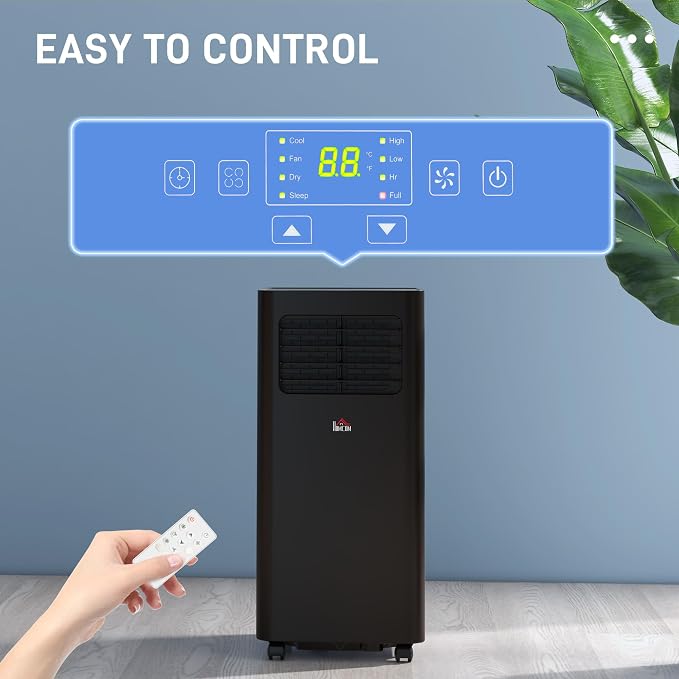 8000 BTU Portable Air Conditioner for Rooms Up to 345 Sq. Ft., 3-in-1 AC Unit with Dehumidifier, Cooling Fan, Sleep, Remote