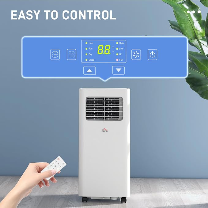 8000 BTU Portable Air Conditioner for Rooms Up to 345 Sq. Ft., 3-in-1 AC Unit with Dehumidifier, Cooling Fan, Sleep, Remote