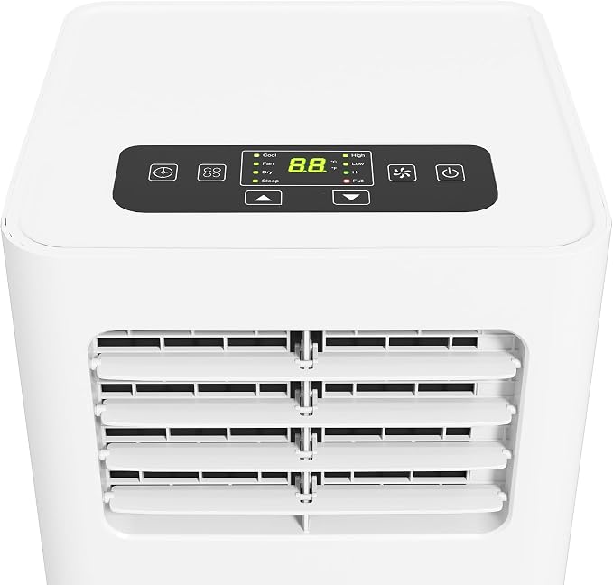 8000 BTU Portable Air Conditioner for Rooms Up to 345 Sq. Ft., 3-in-1 AC Unit with Dehumidifier, Cooling Fan, Sleep, Remote