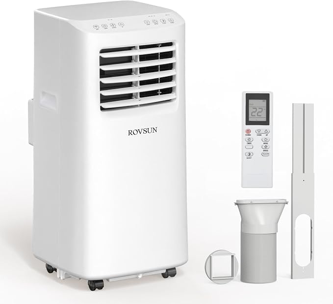 8000 BTU Portable Air Conditioner with Remote Control, 3-in-1 Room AC Unit, Fan & Dehumidifier with Digital Display, 24H