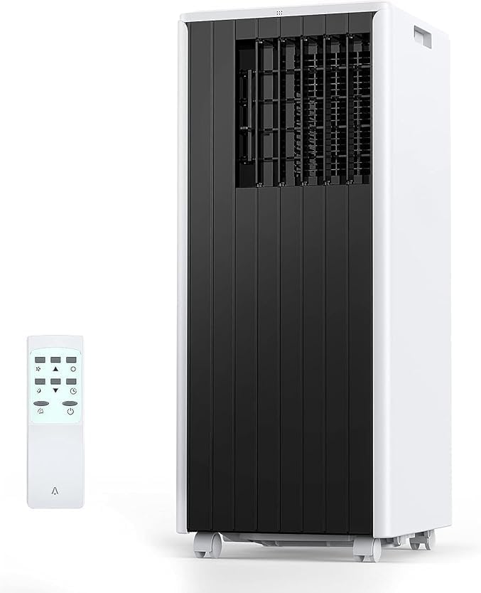 8000 BTU Portable Air Conditioners – Built-in Dehumidifier, Quiet Fan Mode, Remote Control, 24H Timer, Energy-Saving Compact