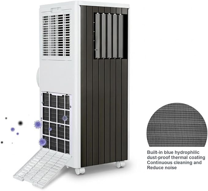 8000 BTU Portable Air Conditioners – Quiet 3-in-1 Indoor AC Unit with Dehumidifier & Fan – 24H Timer, Remote Control, Window