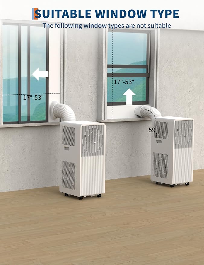 8000 BTU Portable Air Conditioners with Remote Control, 3-in-1 Free Standing Cooling AC Unit with Fan & Dehumidifier, for