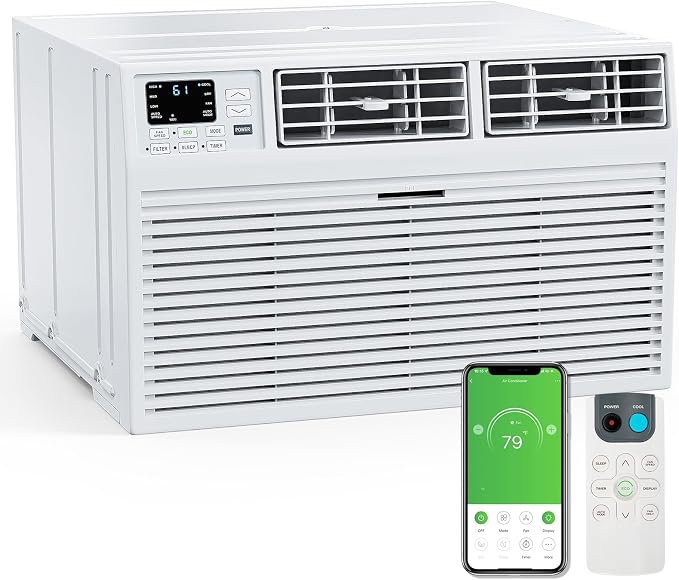 8000 BTU Through the Wall Air Conditioner with Heat, Wall AC Unit Works with Alexa/Google Assistant & Easy Install Kit &