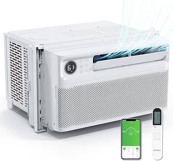 8000 BTU Wifi Enabled Window Air Conditioner with Inverter, AC Unit for Window with APP & Voice Control, product image