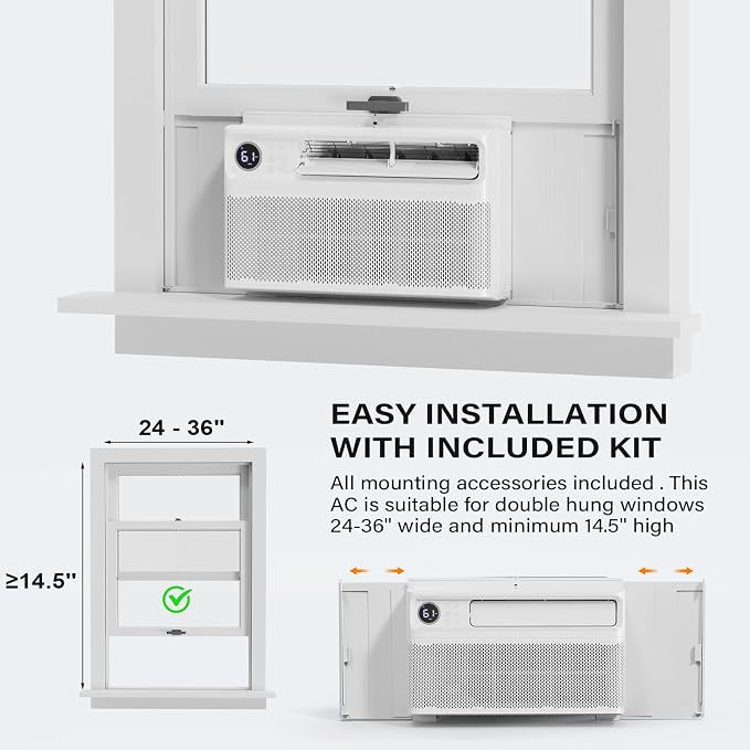 8000 BTU Wifi Enabled Window Air Conditioner with Inverter, AC Unit for Window with APP & Voice Control, alternate product