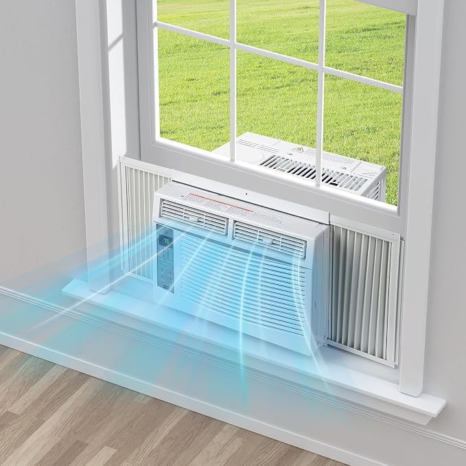 8000 BTU WiFi Window Air Conditioner, 110-115V AC Unit Cools 350 Sq. ft.,Smart Control with Remote/App, Energy-Saving Timer