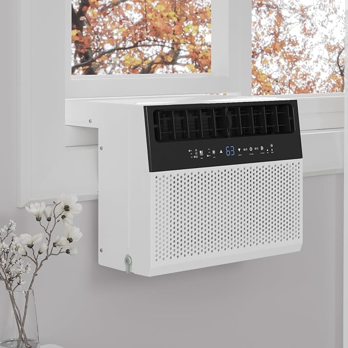 8000 BTU WiFi Window Air Conditioner, 110-115V AC Unit Cools 350 Sq. ft.,Smart Control with Remote/App, Energy-Saving Timer