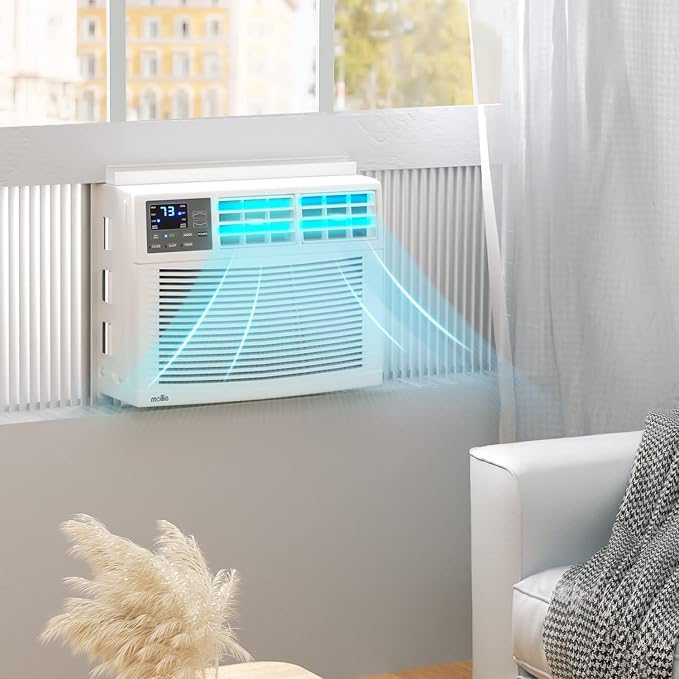 8000 BTU Window Air Conditioner, ac window unit with Remote & Washable Filter, Dehumidifier, Fan, Cools Up to 350 Square