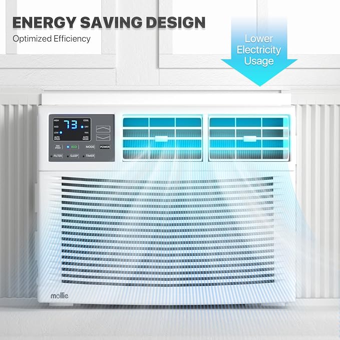 8000 BTU Window Air Conditioner, ac window unit with Remote & Washable Filter, Dehumidifier, Fan, Cools Up to 350 Square
